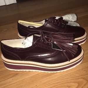 Zara Oxblood Platform Sneakers